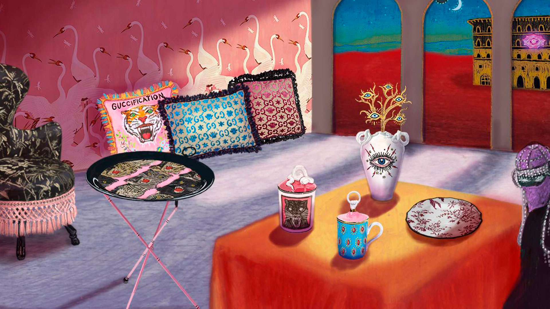 Ilustraciones de la nueva colección de Gucci Decor
