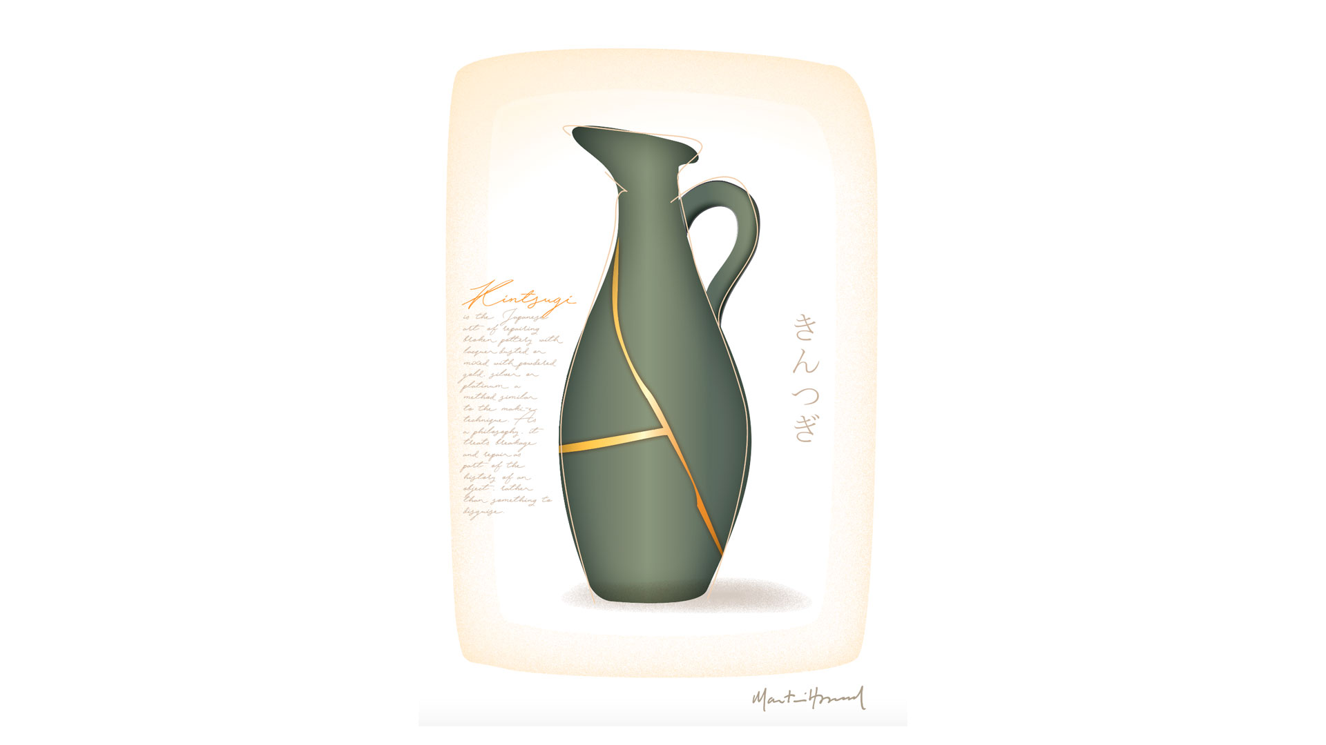 Imagen de cerámica kintsugi japonés