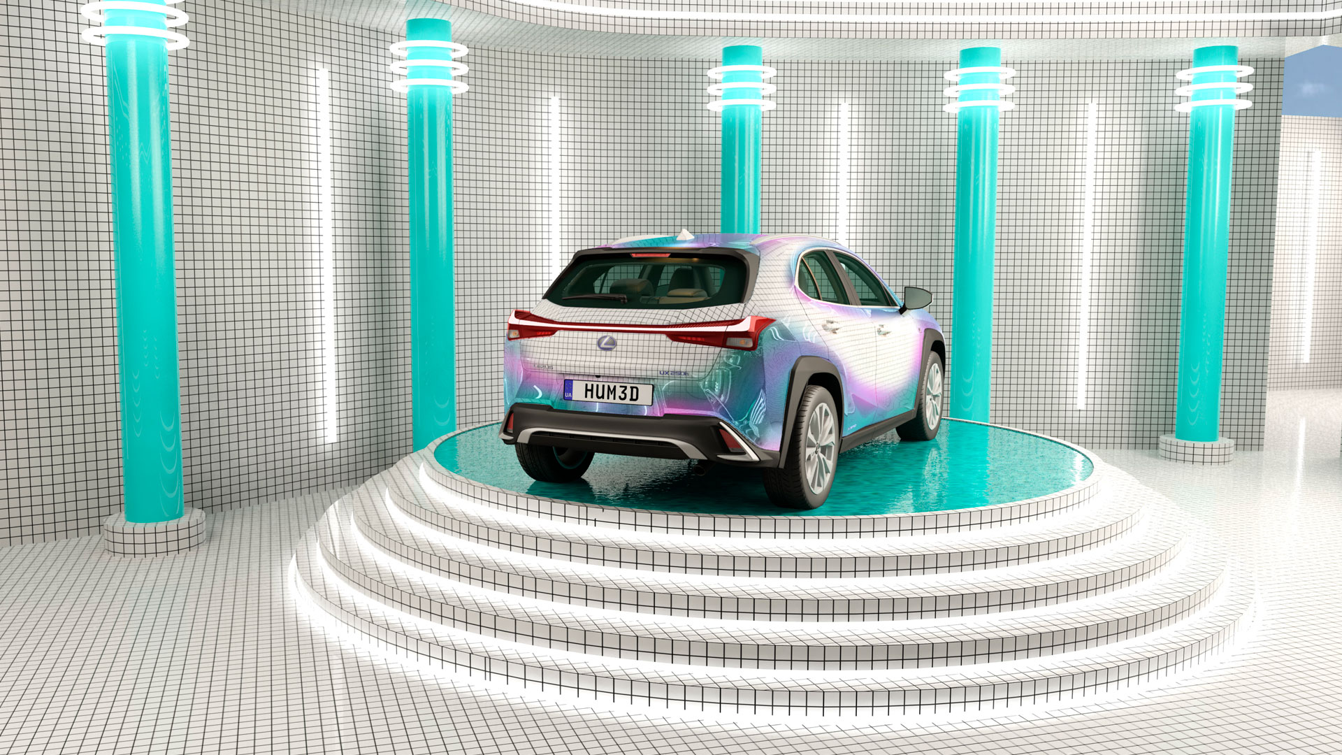 Diseño realizado por Masquespacio para el concurso Lexus UX Art Car